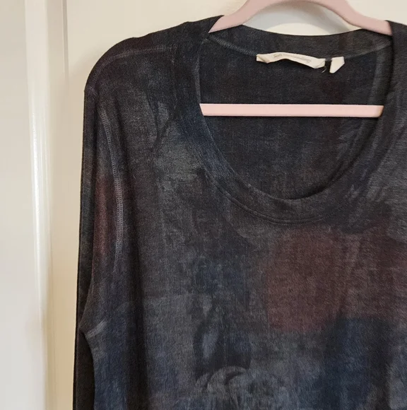 Soft Surroundings Green Brown Floral Tunic Sweater Women's Size 1X - Picture 2 of 10